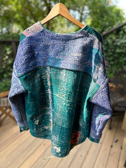 Hand-Sewn Quilt Cardigan (XL)