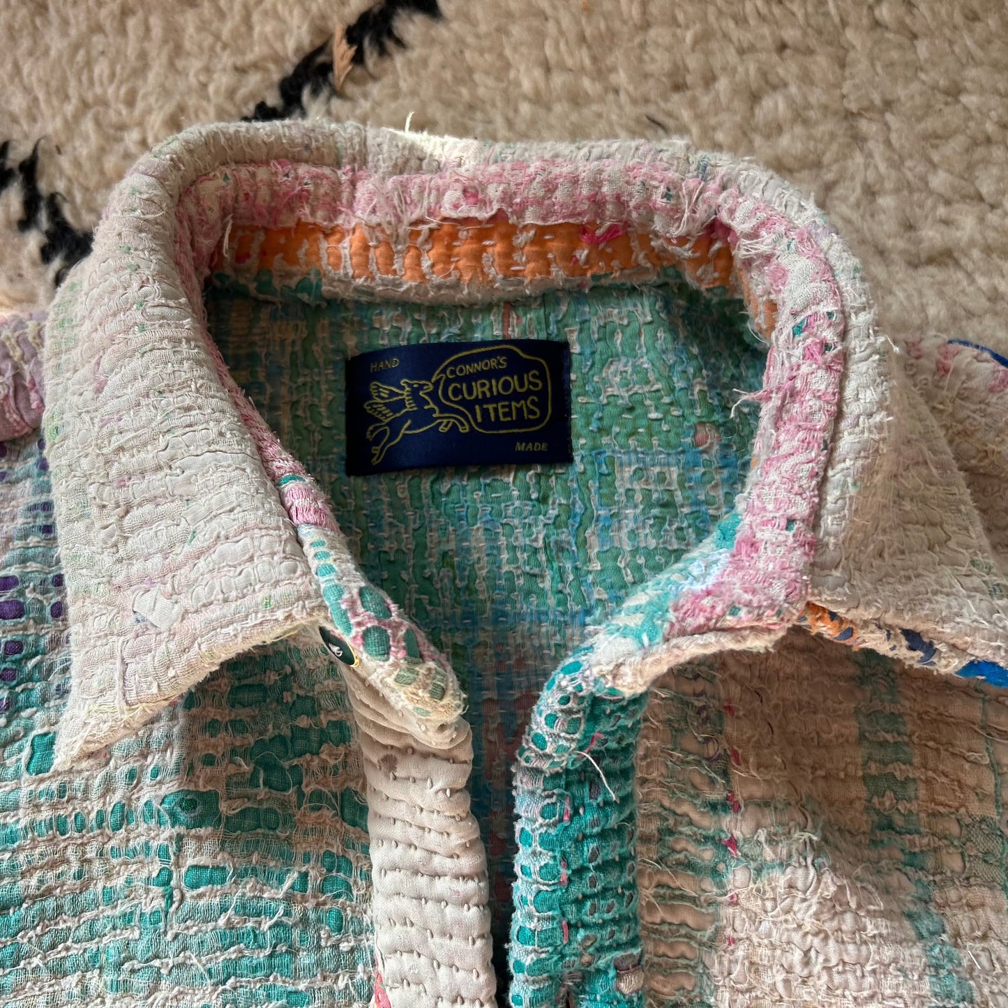 Hand-Sewn Quilt Long Sleeve Shirt (XL)