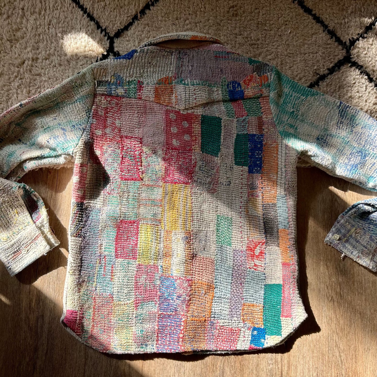 Hand-Sewn Quilt Long Sleeve Shirt (XL)