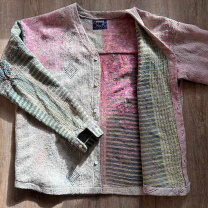 Hand-Sewn Quilt Cardigan (L)