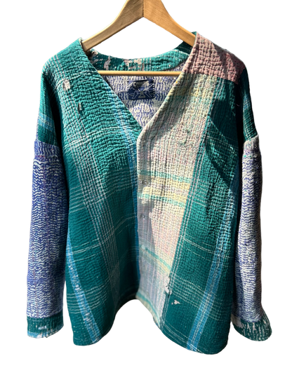 Hand-Sewn Quilt Cardigan (XL)